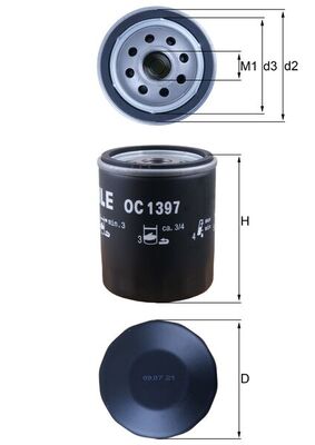 Filtru ulei OC 1397 MAHLE