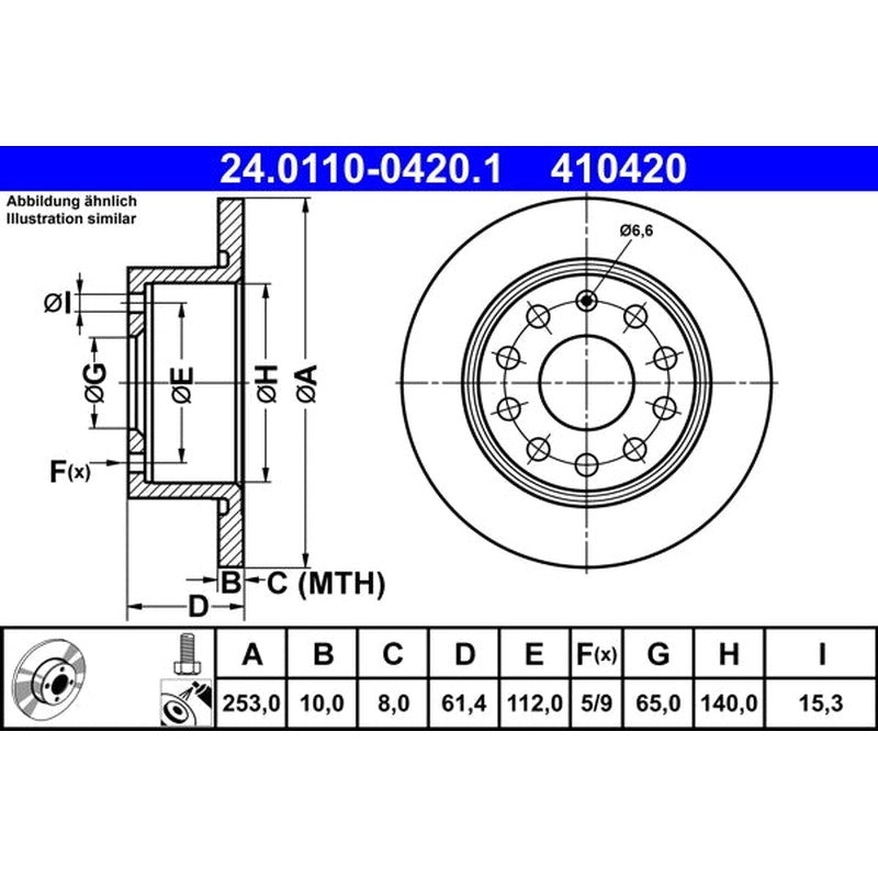 Disc frana 24.0110-0420.1 ATE
