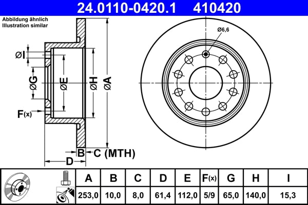 Disc frana ATE 24.0110-0420.1