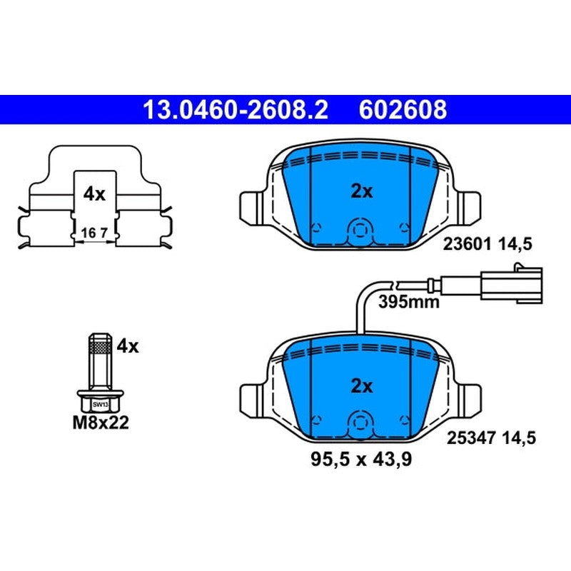 set placute frana,frana disc 13.0460-2608.2 ATE