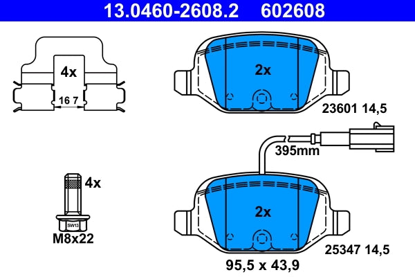 Set placute frana ATE 13.0460-2608.2