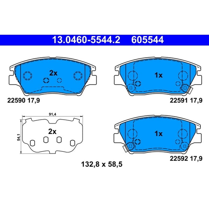set placute frana,frana disc 13.0460-5544.2 ATE