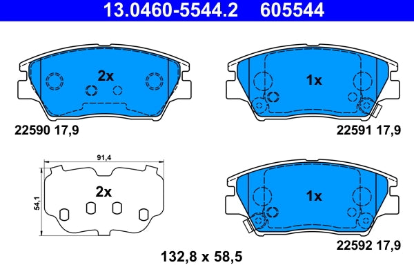 Set placute frana ATE 13.0460-5544.2