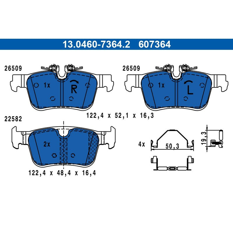 Set placute frana ATE 13.0460-7364.2