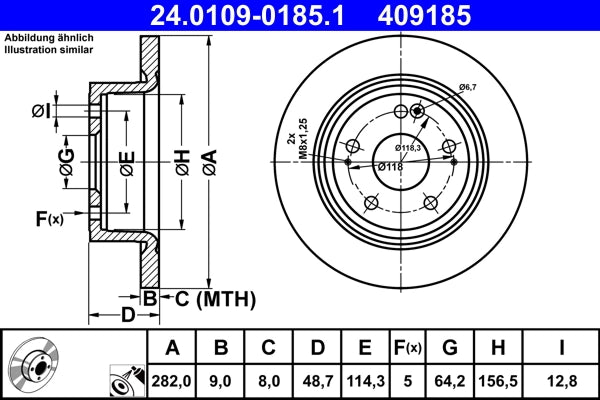 Disc frana ATE 24.0109-0185.1