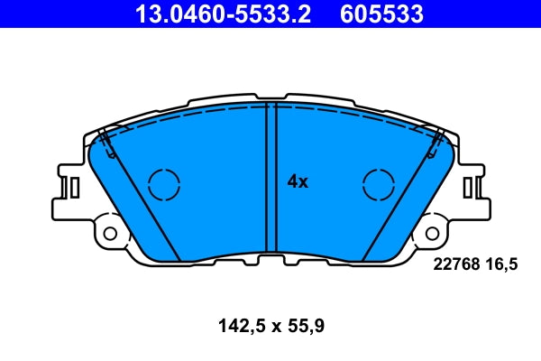 Set placute frana ATE 13.0460-5533.2