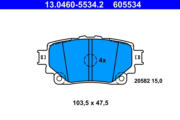 Set placute frana ATE 13.0460-5534.2