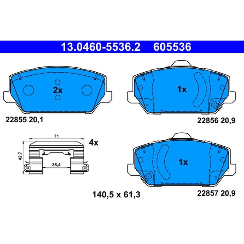 Set placute frana ATE 13.0460-5536.2