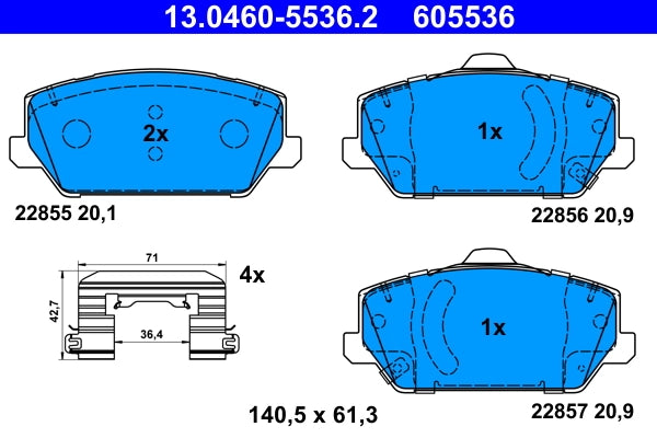 Set placute frana ATE 13.0460-5536.2