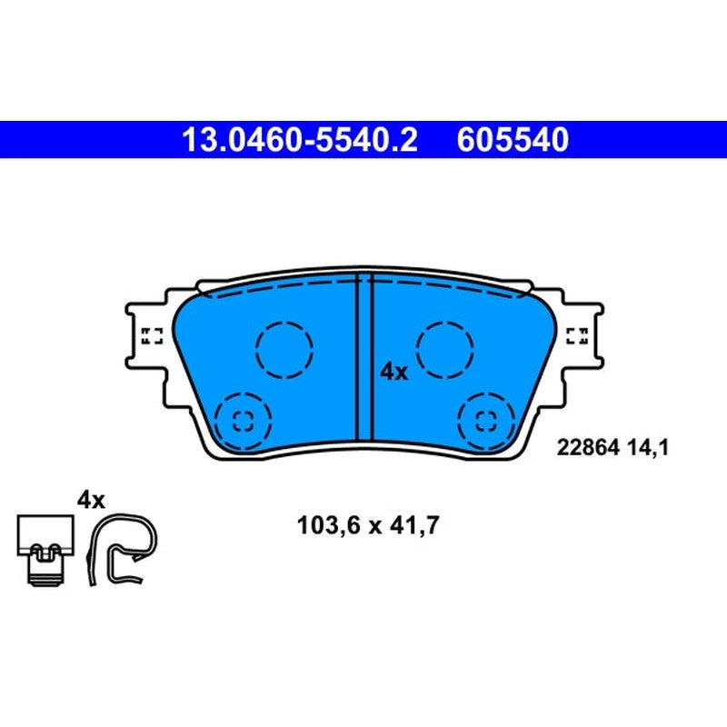 set placute frana,frana disc 13.0460-5540.2 ATE