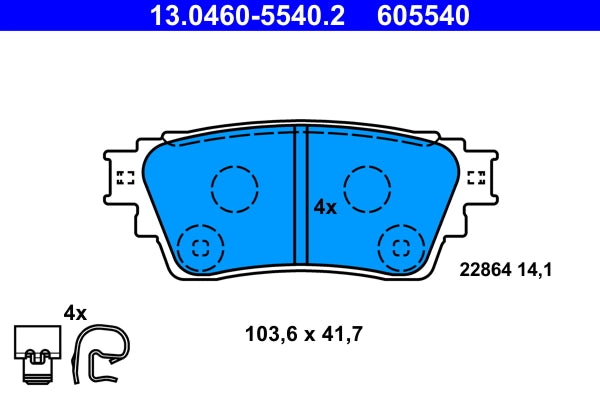 Set placute frana ATE 13.0460-5540.2