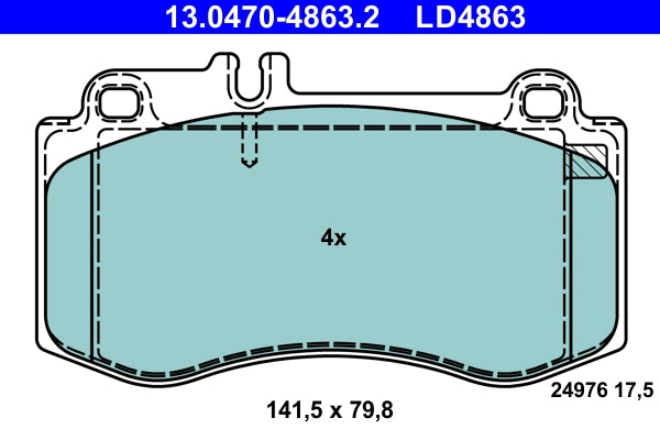 Set placute frana ATE 13.0470-4863.2