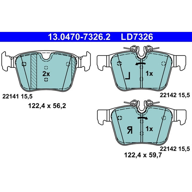 set placute frana,frana disc 13.0470-7326.2 ATE