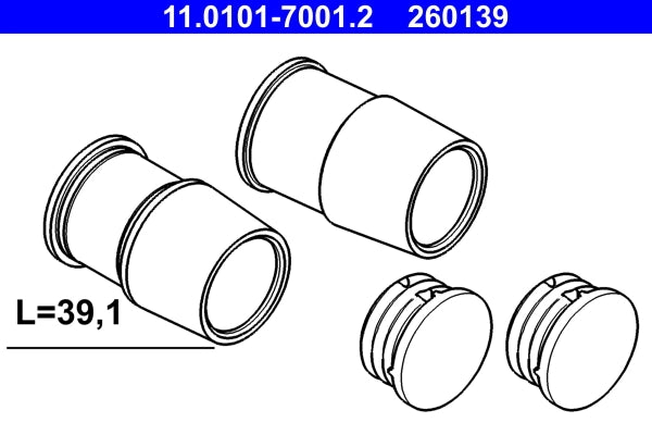 Kit bucse ghidaj etrier frana ATE 11.0101-7001.2
