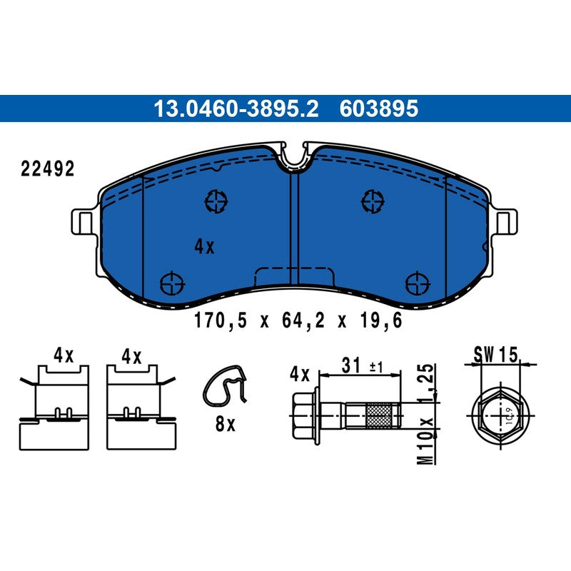 Set placute frana ATE 13.0460-3895.2