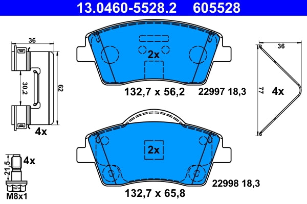 Set placute frana ATE 13.0460-5528.2