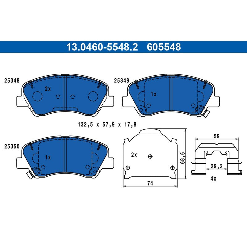 Set placute frana ATE 13.0460-5548.2
