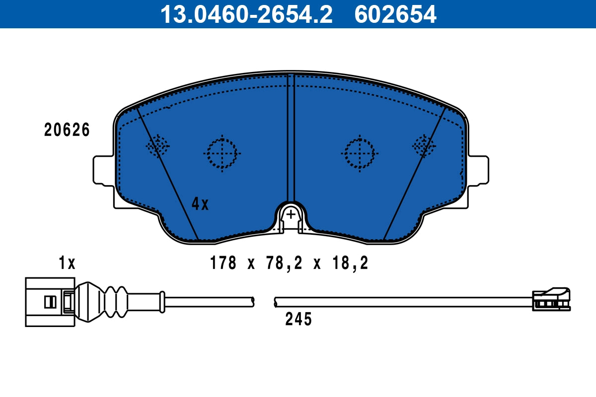 Set placute frana ATE 13.0460-2654.2