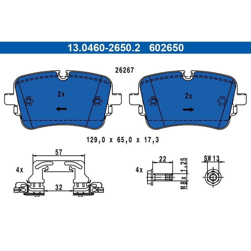 Set placute frana ATE 13.0460-2650.2