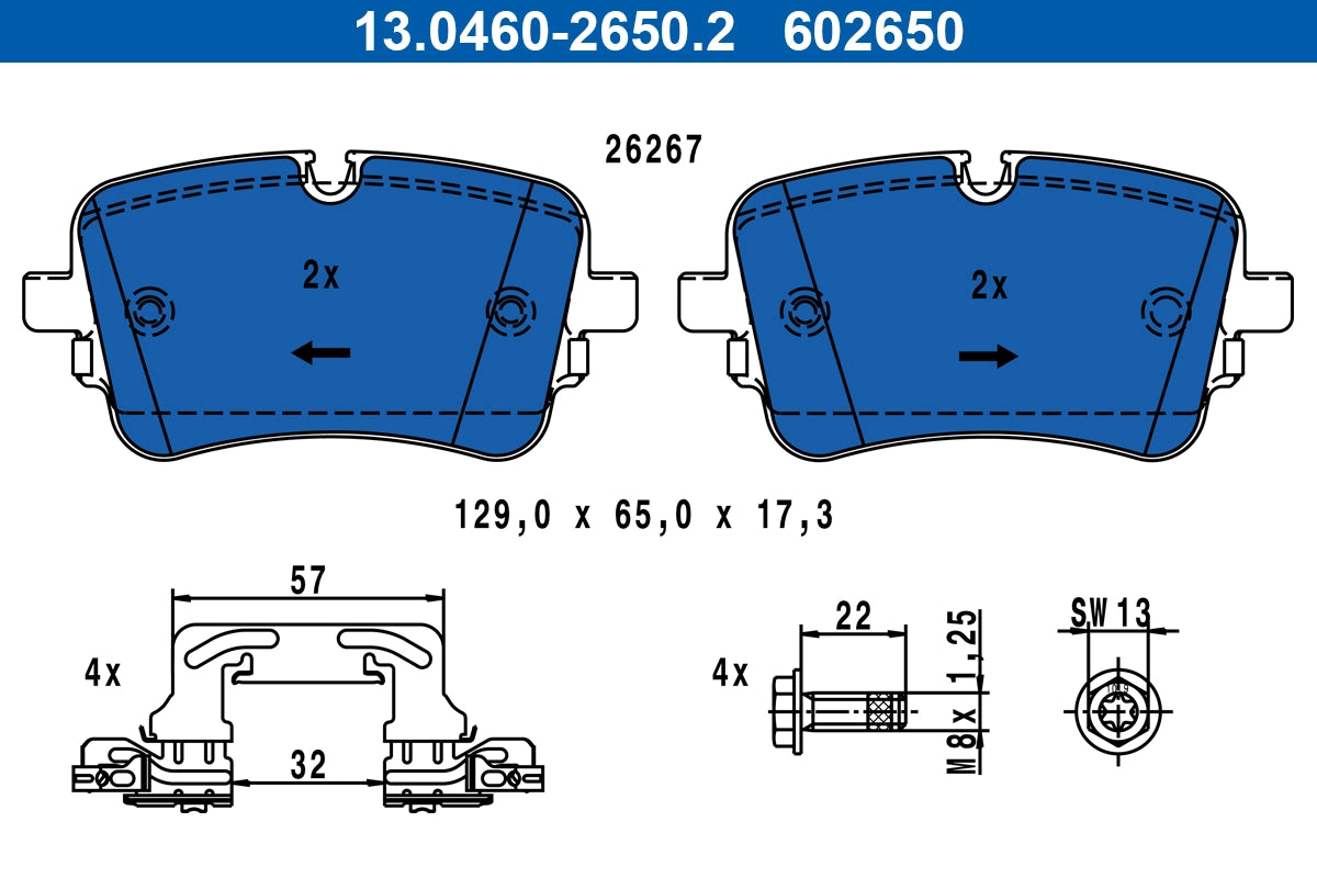 Set placute frana ATE 13.0460-2650.2