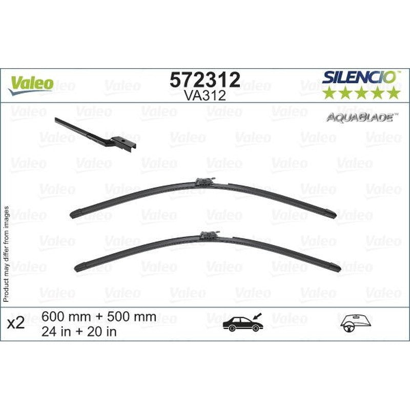 Set stergatoare Valeo Silencio AquaBlade 600/500 mm - 572312