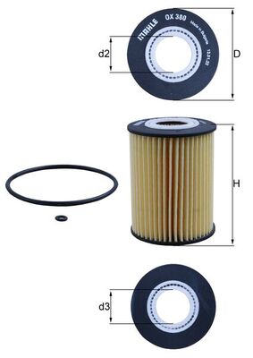 Filtru ulei OX 380D MAHLE