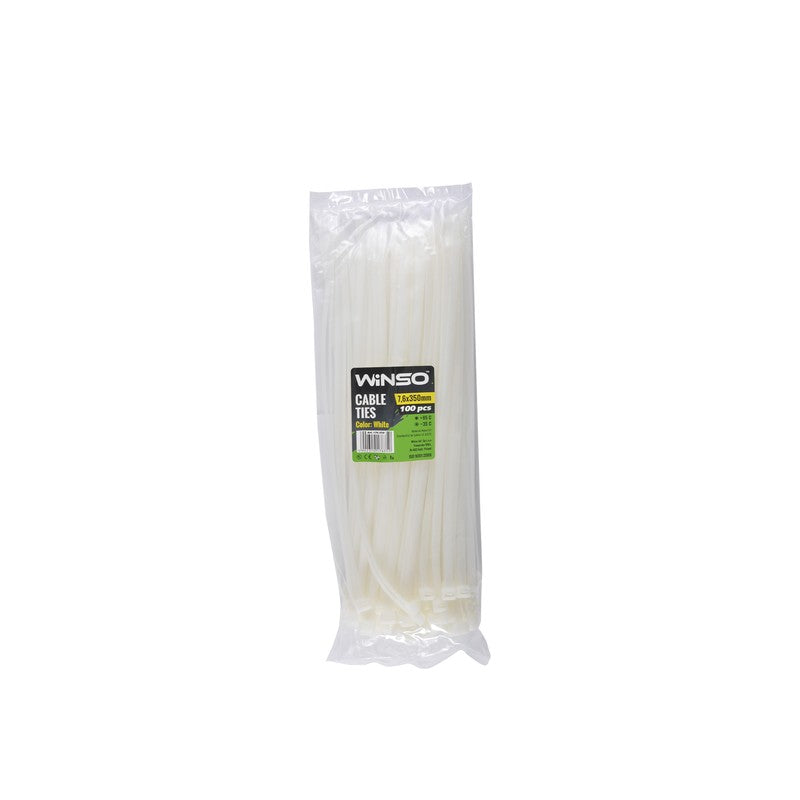 Coliere plastic 7,6x350 Alb - Set 100 buc - 176350