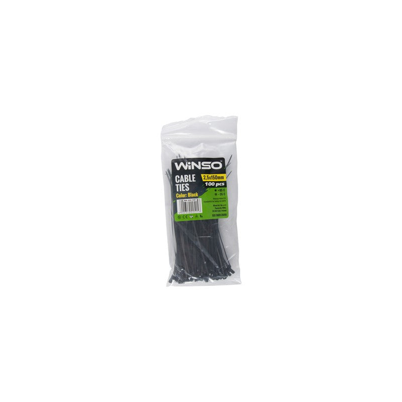 Coliere plastic 2,5x150 Negru - Set 100 buc - 225150