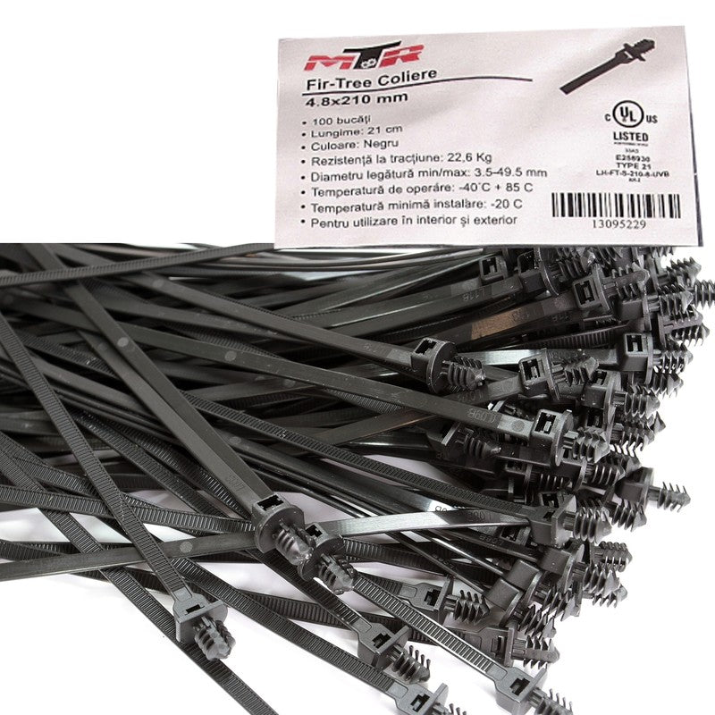 Bride pentru cablu MTR negre 4.8x210 mm 100buc. - LHFTS2108B