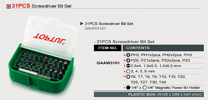 Set biti surubelnita (31 piese) Toptul - GAAW3101