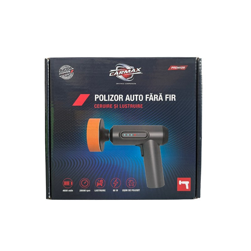 Polizor pentru polish cu acumulator cu 3 bureti Carmax - 55725