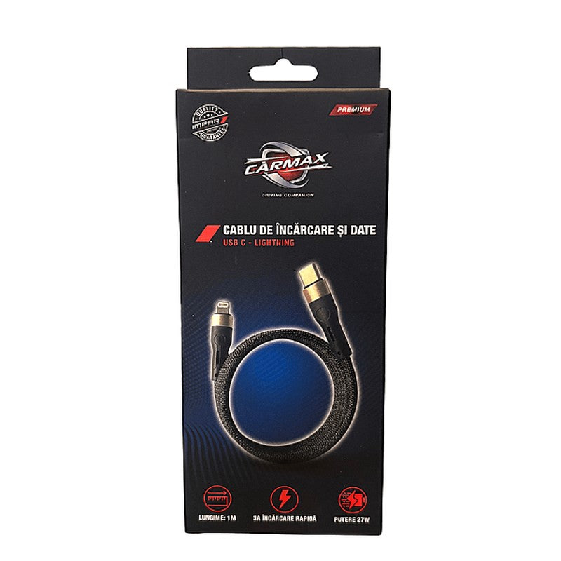 Cablu USB-C - Lightning 27W Carmax 1m - 56637