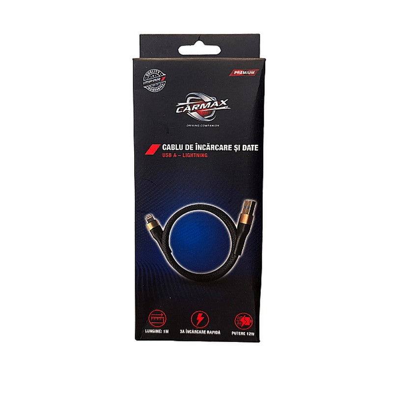 CABLU USB-A - LIGHTNING 12W CARMAX 1M - 56635