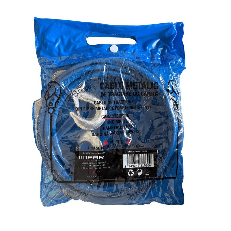 Cablu metalic de tractare cu carlig Carmax 3T  4M - 55733
