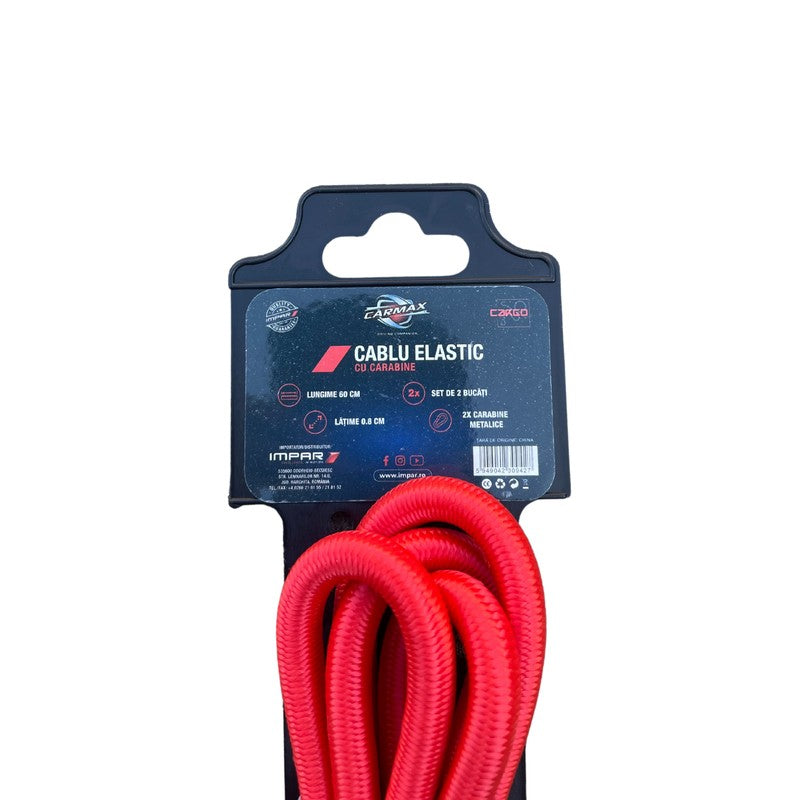 CABLU ELASTIC CU CARABINE CARMAX 60CM - SET 2 BUC. - 54131