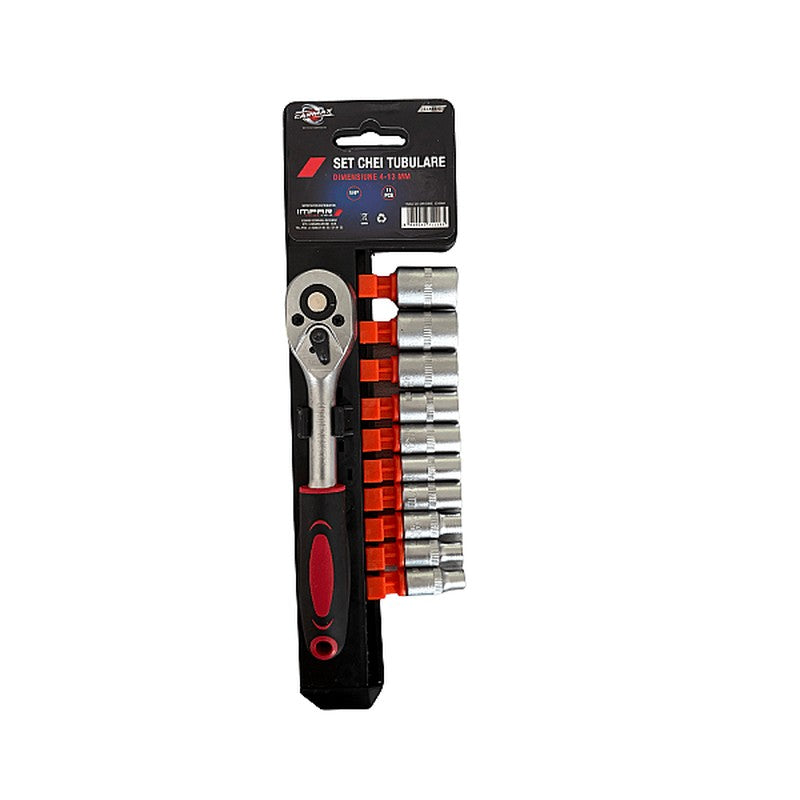 Set chei tubulare 4-13mm cu clichet 1/4" Carmax - 56438