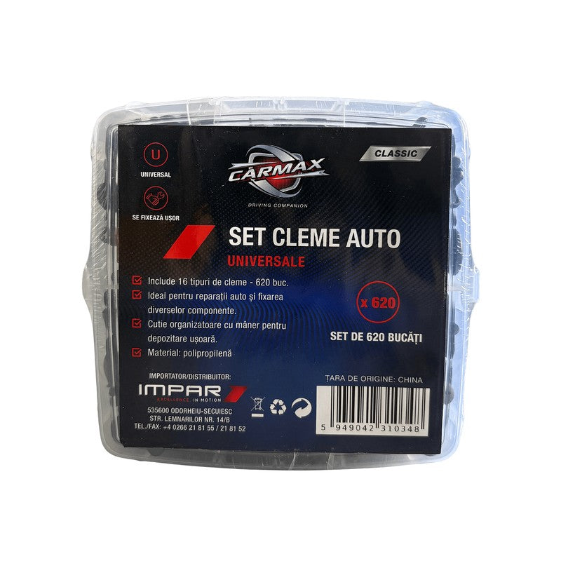 Set 620 buc. cleme auto universale Carmax - 55726