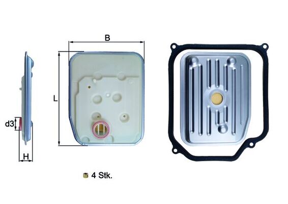 Filtru hidraulic, cutie de viteze automata HX 147KIT1 MAHLE