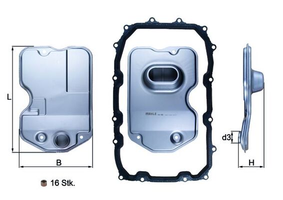 Filtru hidraulic, cutie de viteze automata HX 160KIT MAHLE