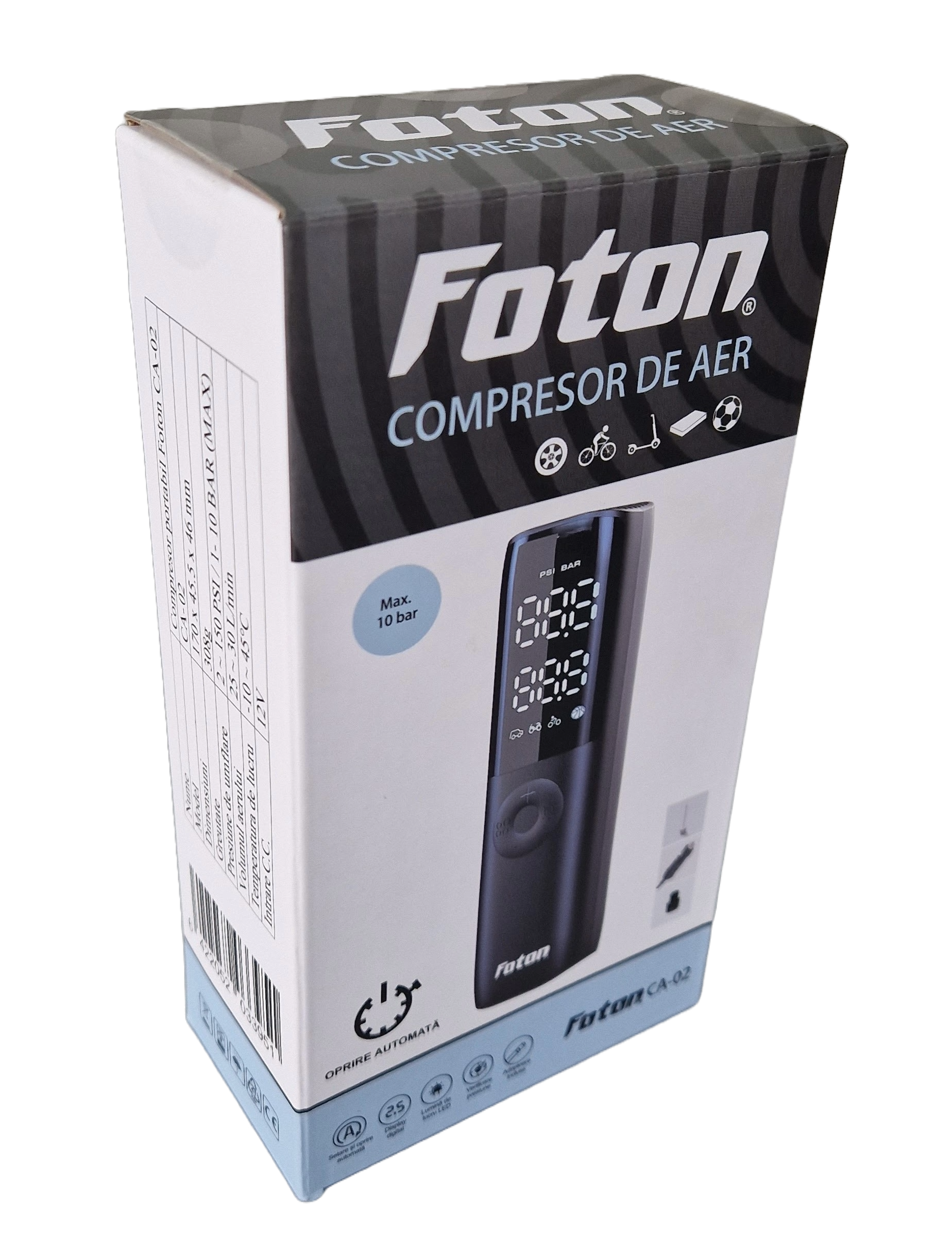 Compresor auto Foton CA-02 Glossy 12V-24V 10 bar - 783000103