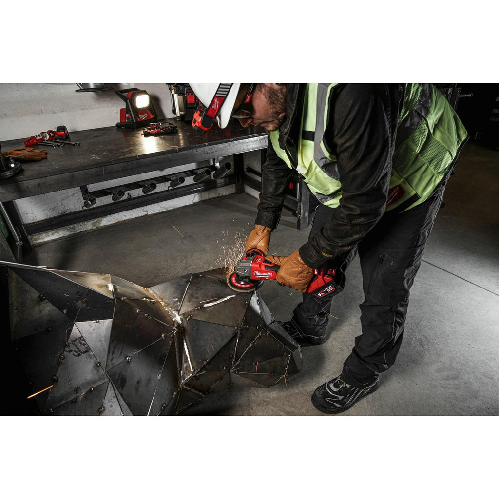 Polizor unghiular 125 mm cu frânare și comutator culisant M18 FUEL™ Milwaukee M18FSAG125XB-502X, 2 x M18 B5 acumulator, M12-18 FC încărcător, cutie HD - 4933478430