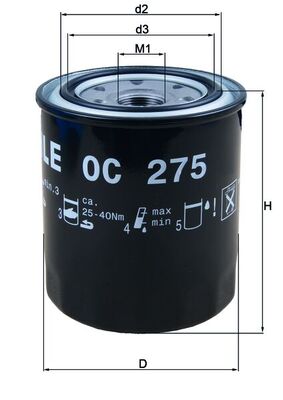 Filtru ulei OC 275 MAHLE