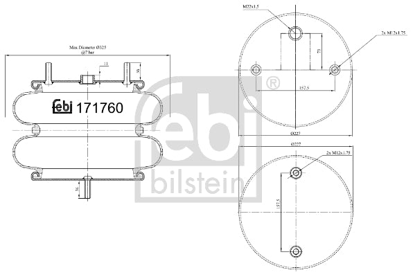 Burduf suspensie pneumatica FEBI BILSTEIN 171760