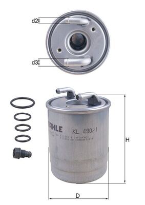 filtru combustibil KL 490/1D MAHLE