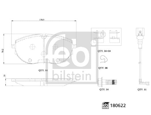 set placute frana,frana disc 180622 FEBI BILSTEIN