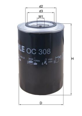 Filtru ulei OC 308 MAHLE