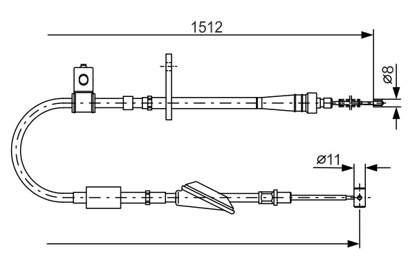Cablu, frana de parcare 1 987 482 176 BOSCH