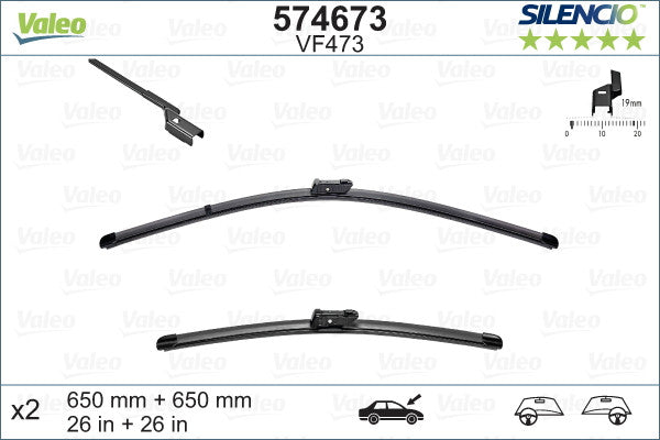 Set stergator Valeo Silencio Flat - 10447013