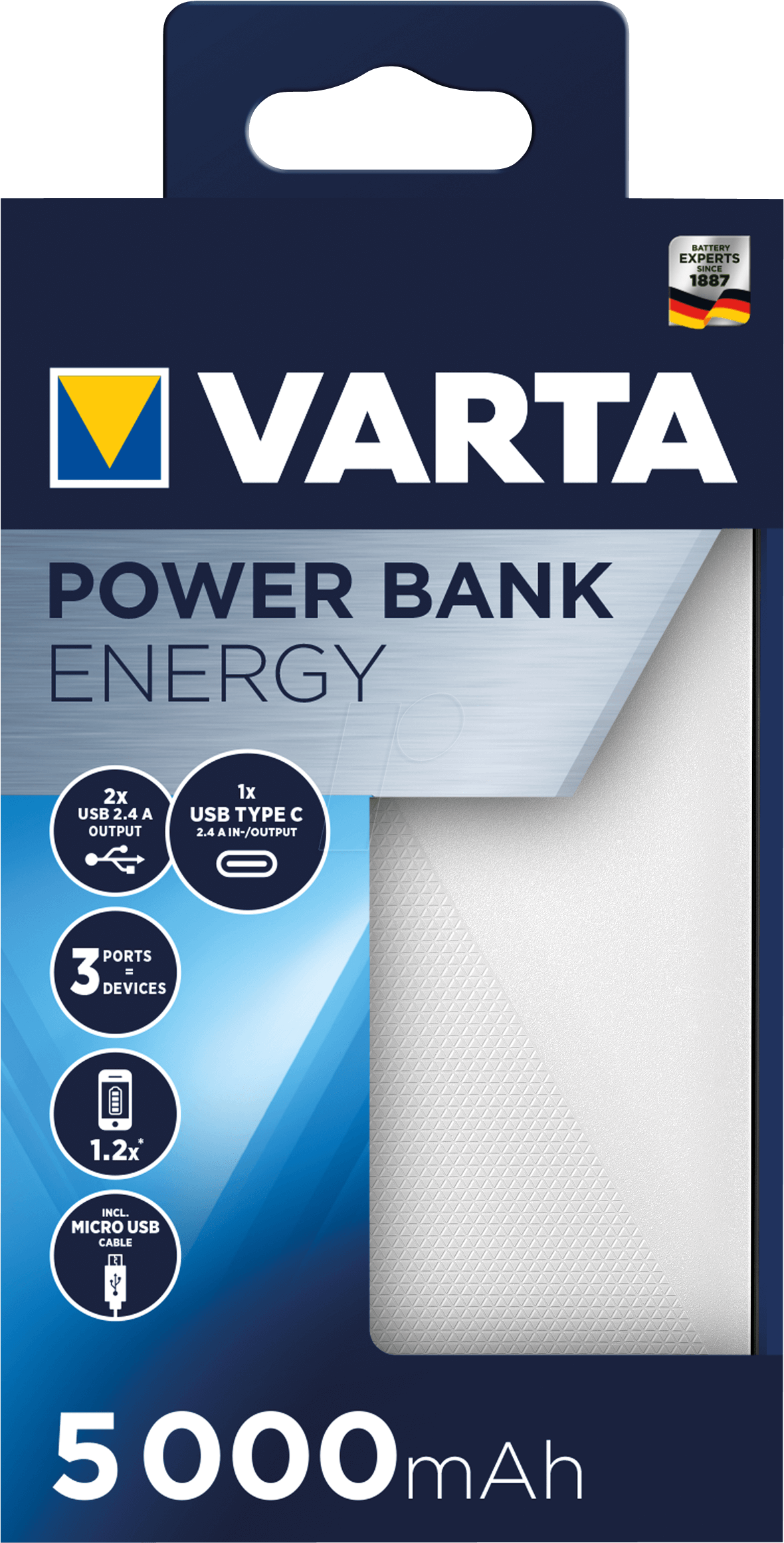 Acumulator portabil Varta Power Bank Energy 5000 mAh 57975 - 57975101111