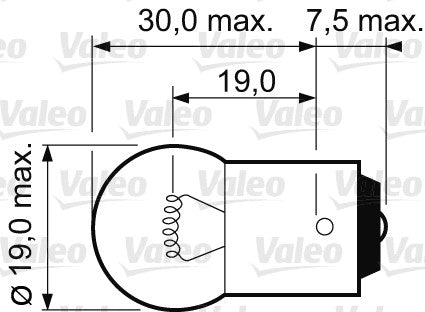 Bec Valeo R10W 12V 10W BA15s - 032221